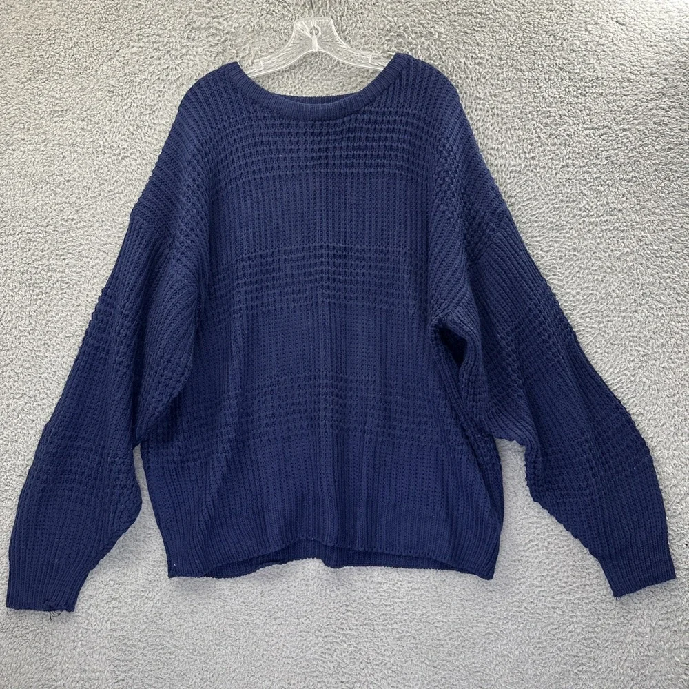 Vintage Pagliano‎ Sweater Navy Blue Normcore Retro Grandpa 90s Men's XXL 2XL